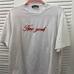 White 'New York' Graphic T-Shirt